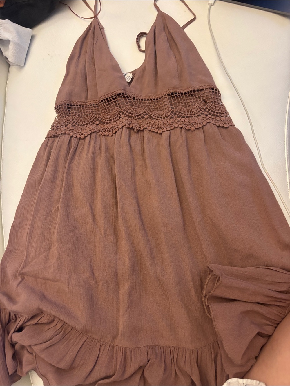 Garage Dusty Mauve Ribbed Spaghetti Strap Tank